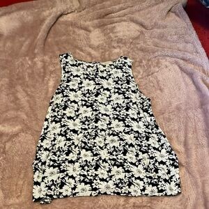 Loft Blue/white Floral Tunic Pattern Shirt